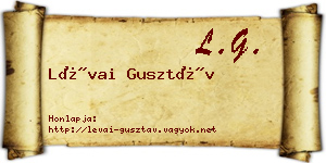Lévai Gusztáv névjegykártya